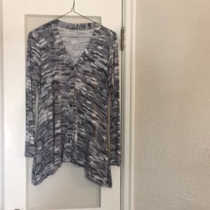 Grey and white button up tunic